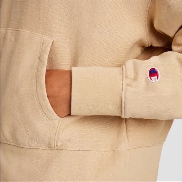 Champion Women's Vintage Wash Fleece Hooded Sweatshirt - tan M- New with tags - Picture 4 of 5